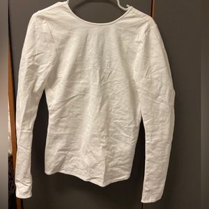 COS White Long Sleeves Back Tie Top Blouse